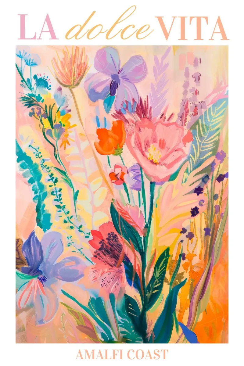 Mercato dei fiori La Dolce Vita, Poster floreale, Fiori astratti poster da Boheme