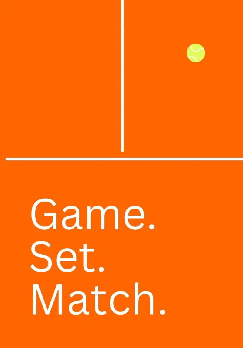 Game, Set, Match - Tennis - Sandplatz - Sport poster with wooden frame by keinkonzept