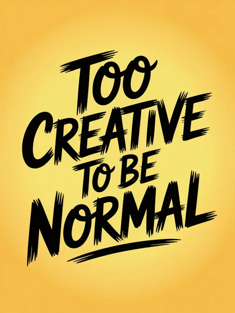 "Trop créatif pour être normal" - Édition Rebelle poster avec cadre en bois de logic