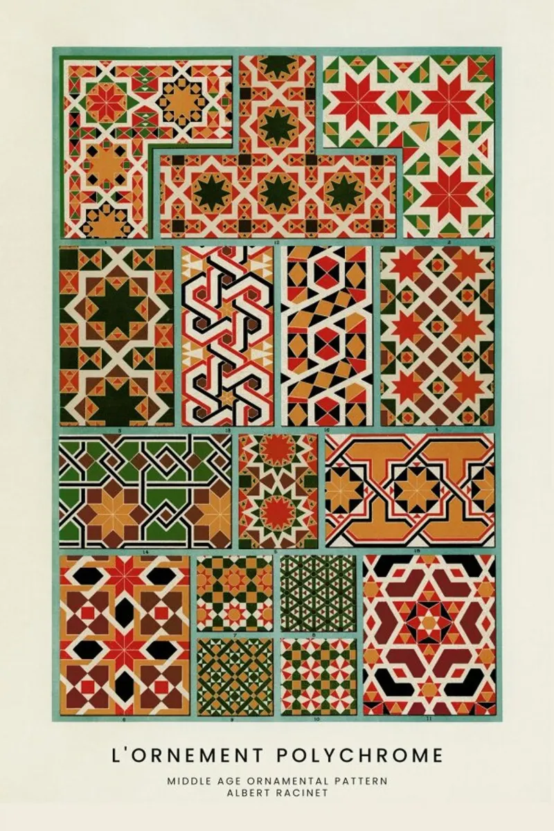 Racinet -  Medieval  Ornamental Pattern IV carta hahnemühle da Vintage by JUNIQE