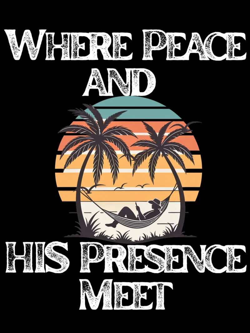 Where His Presence Brings Perfect Peace Meet Him Here poster with plastic frame by Lionandlamb