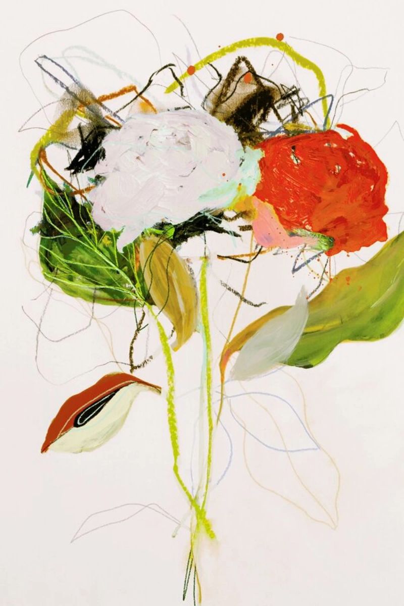 Rosenotes No 1 Poster mit Holzrahmen von Leigh Viner
