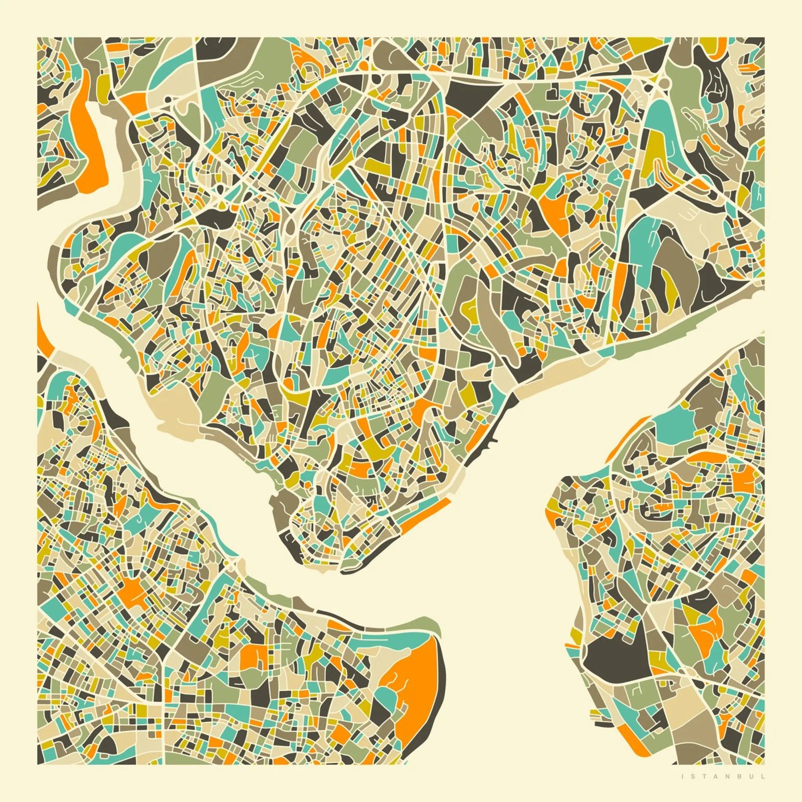 Istanbul Map poster by Jazzberry Blue