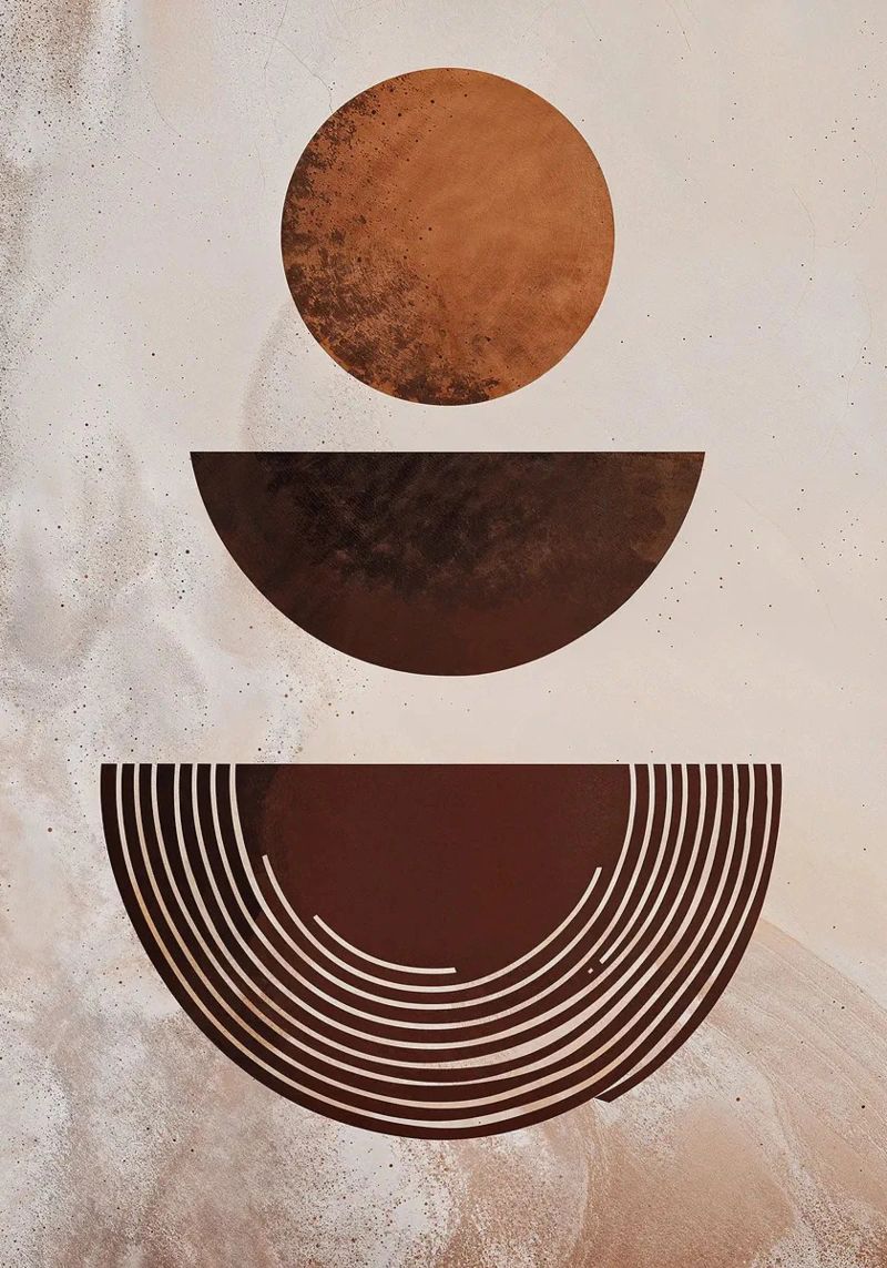 circles semicircles patterns geometric shapes lines earth to canvas by Gloria A Kifyuk