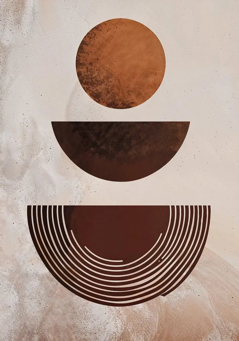 Kreise Halbkreise Muster geometrische Formen Linien Erde zu Leinwand von Gloria A Kifyuk