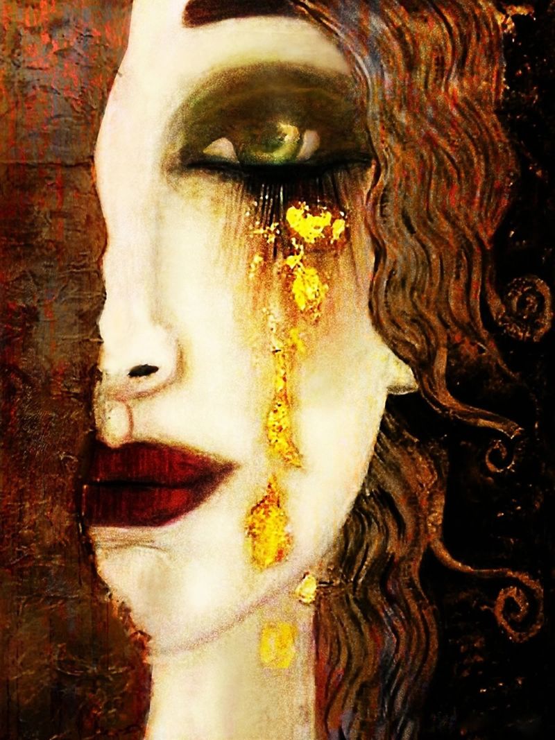 Golden Tears Freya’s Tears of Gold Anne Marie Zimmerman Leinwand von Super Art