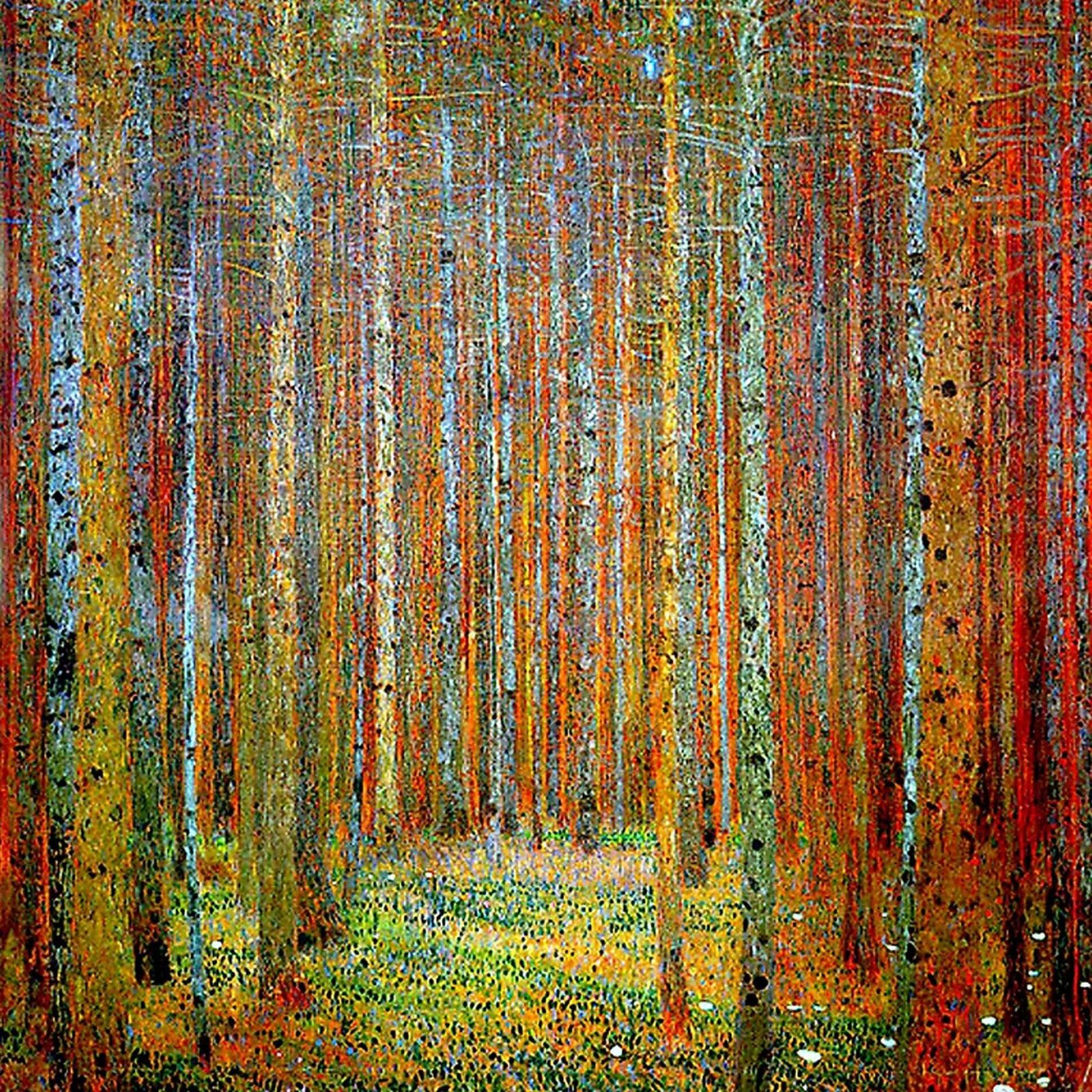 TANNEWALD: Gustav Klimt Landscape Painting Leinwand von Super Art
