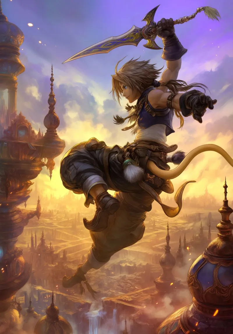 Zidane Tribale Final Fantasy IX pellicola backlit da Fleur de Lys