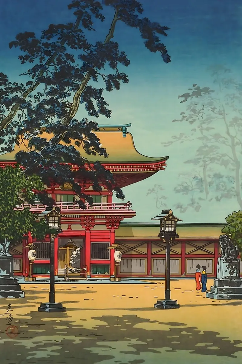 Hakozaki Hachimangu Temple (Hakozaki Hachimangu) 1938 carta hahnemühle da GoArt