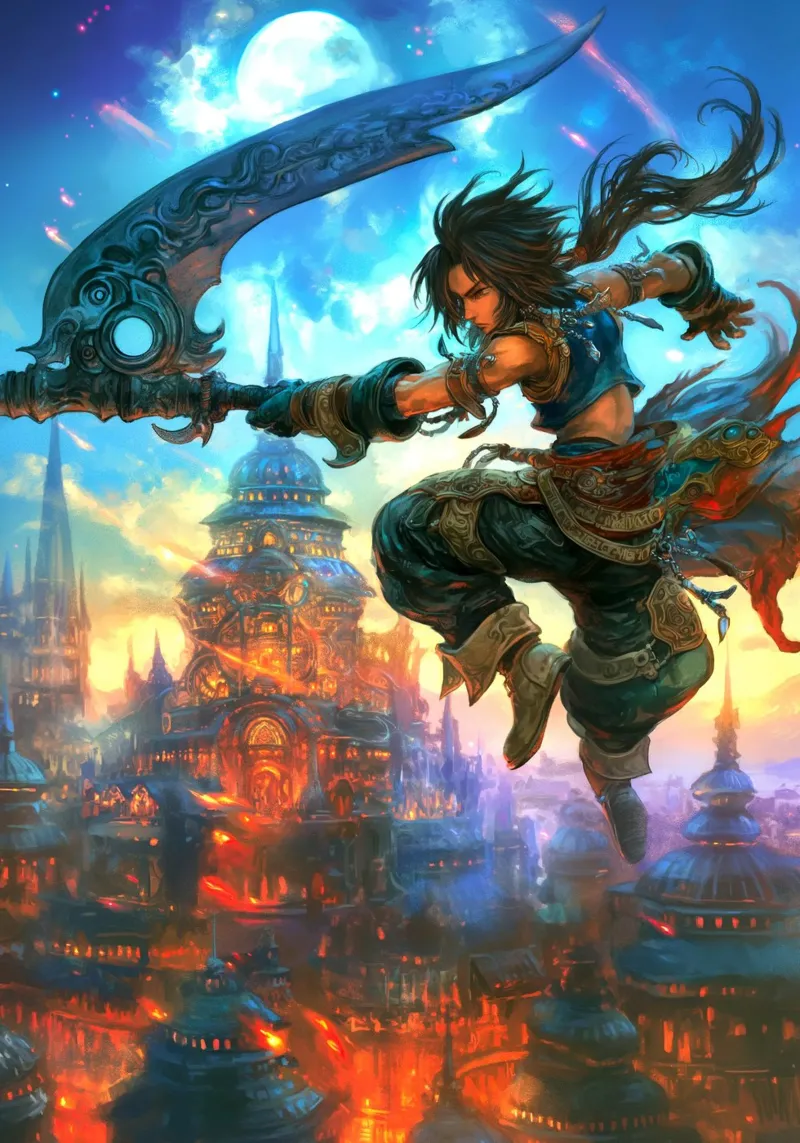 Zidane Tribale Final Fantasy IX poster con telaio in plastica da Fleur de Lys