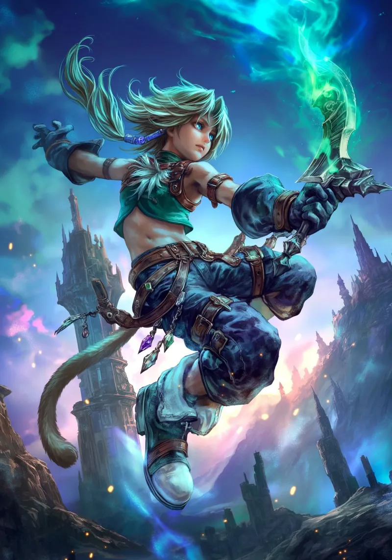 Zidane Tribale Final Fantasy IX poster con telaio in plastica da Fleur de Lys