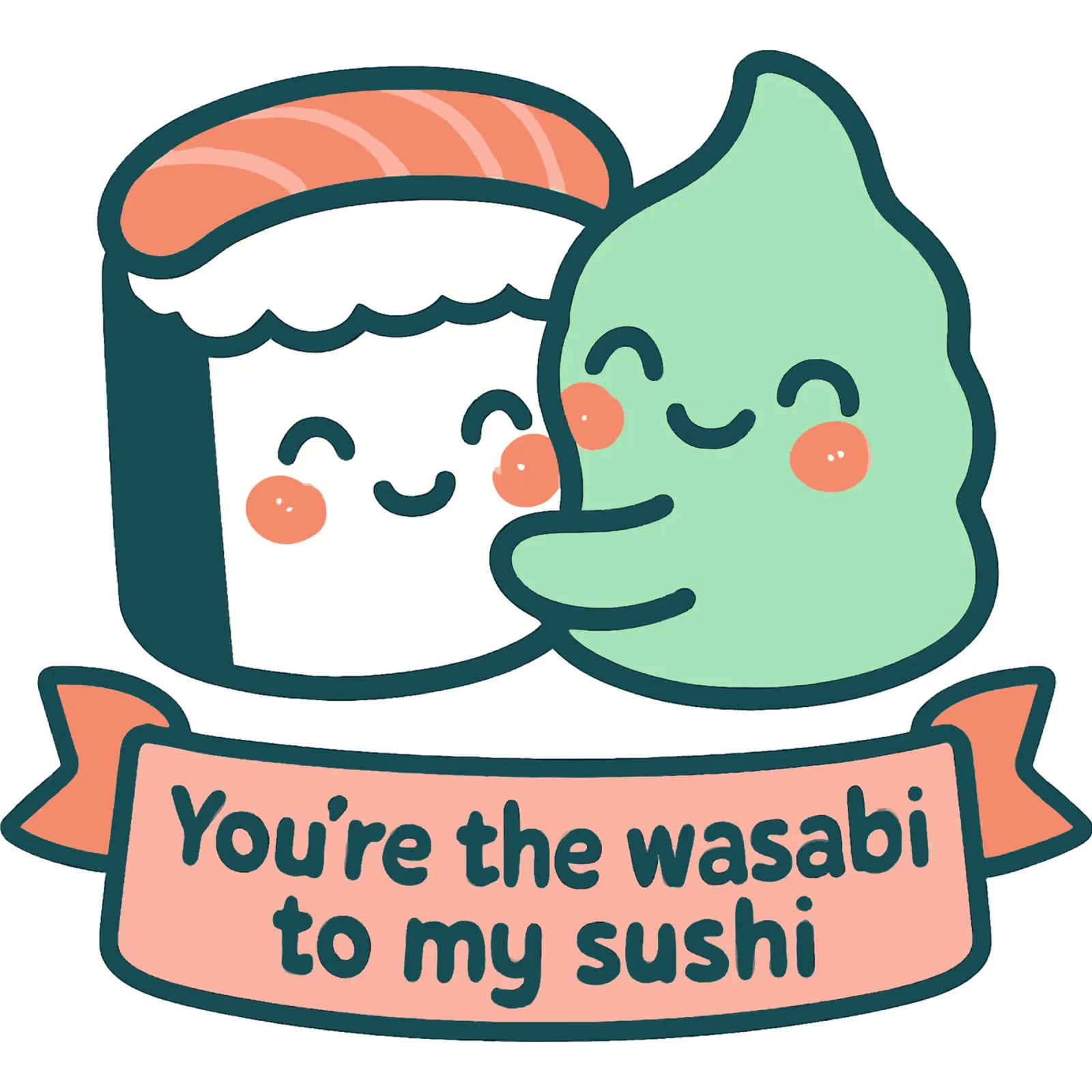 You're the Wasabi to My Sushi - Kawaii Food Love Design backlit film by artdesign1985