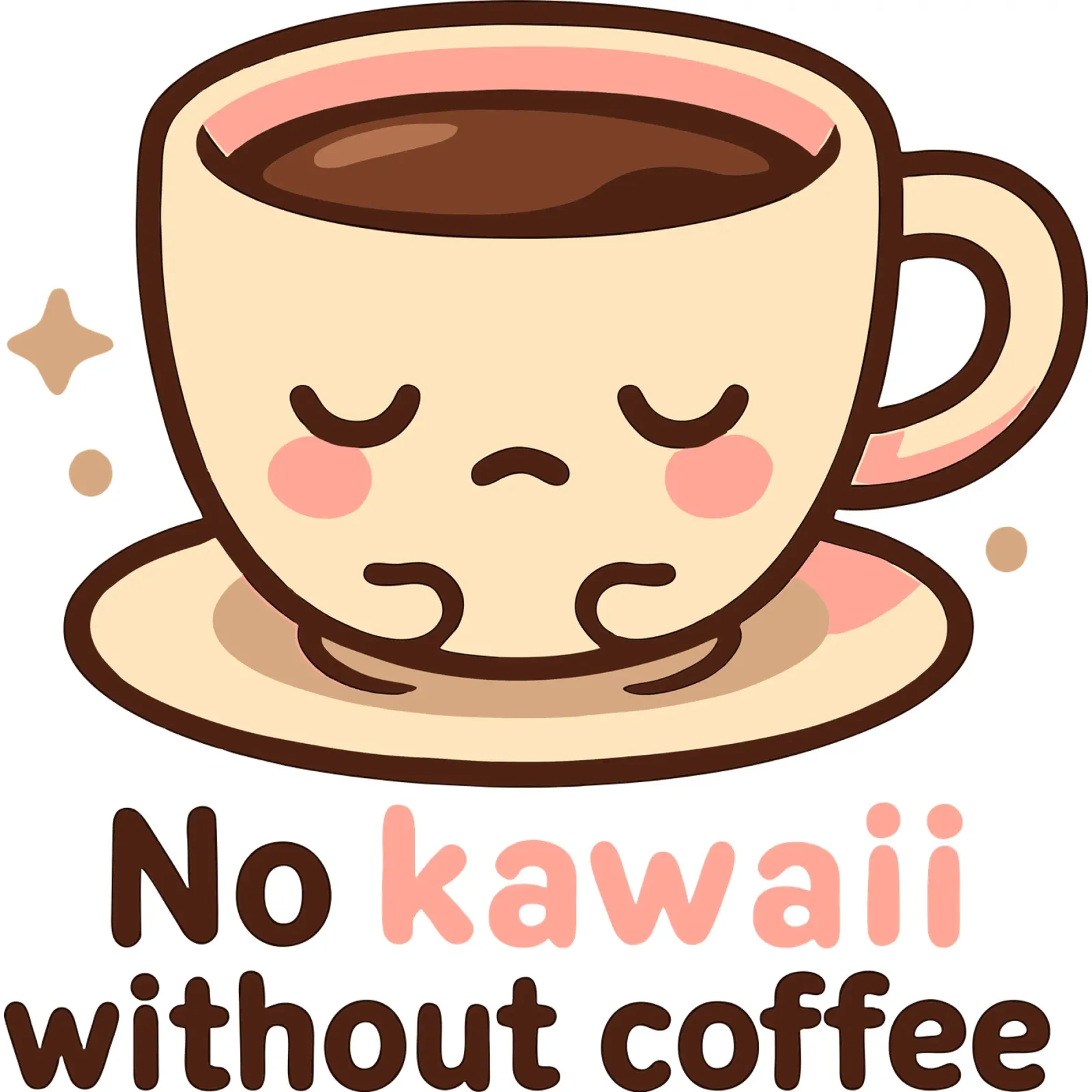 Non c'è Kawaii senza caffè - Tazza da caffè carina e assonnata pellicola backlit da artdesign1985