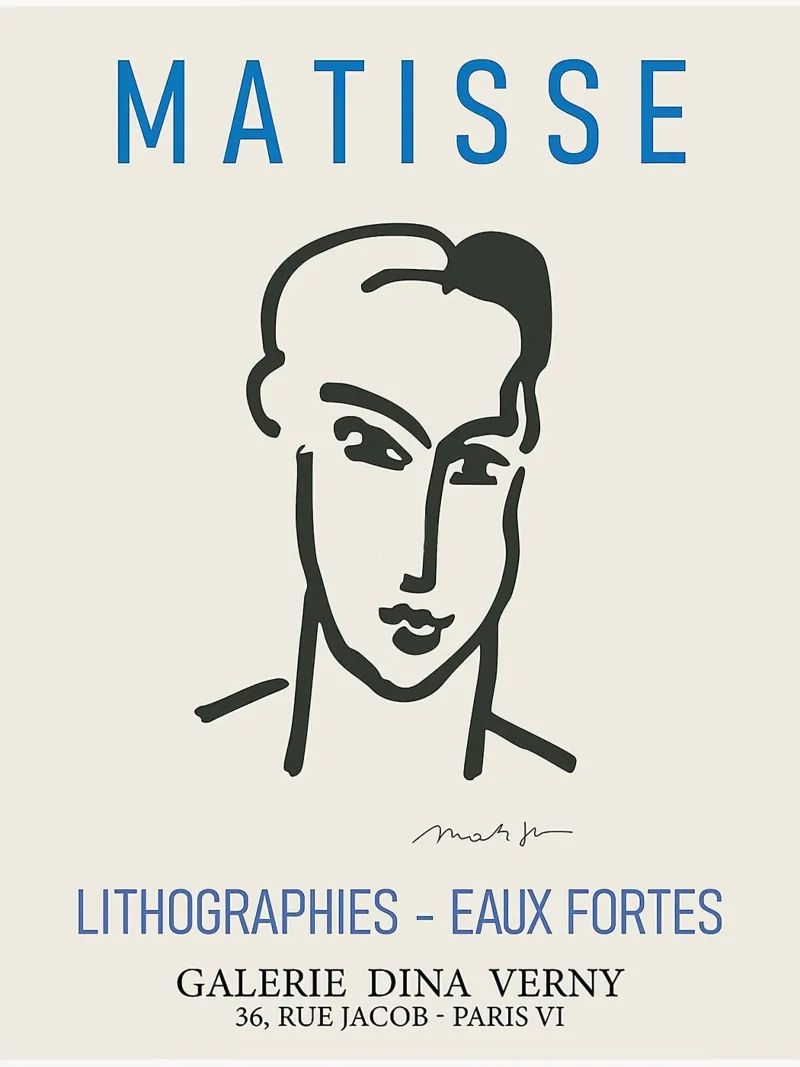 Henri Matisse - Tete de femme - Stampe Matisse Poster poster con telaio in legno da Perdana shop