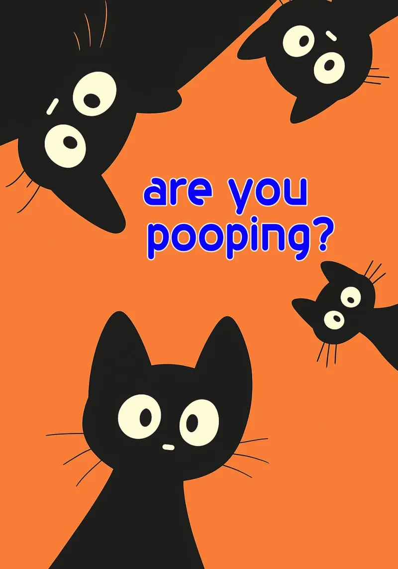 cat are you pooping funny art lienzo con Marco flotante de Nayara