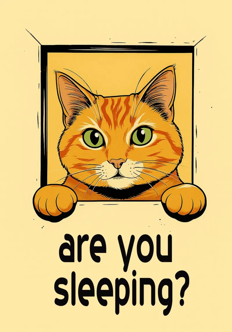 funny cat are you sleeping metacrilato de Nayara