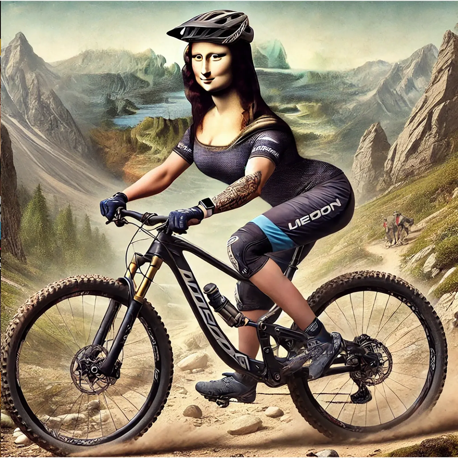 MONA LISA Mountainbiking poster con telaio in alluminio da Vintage Van Gogh