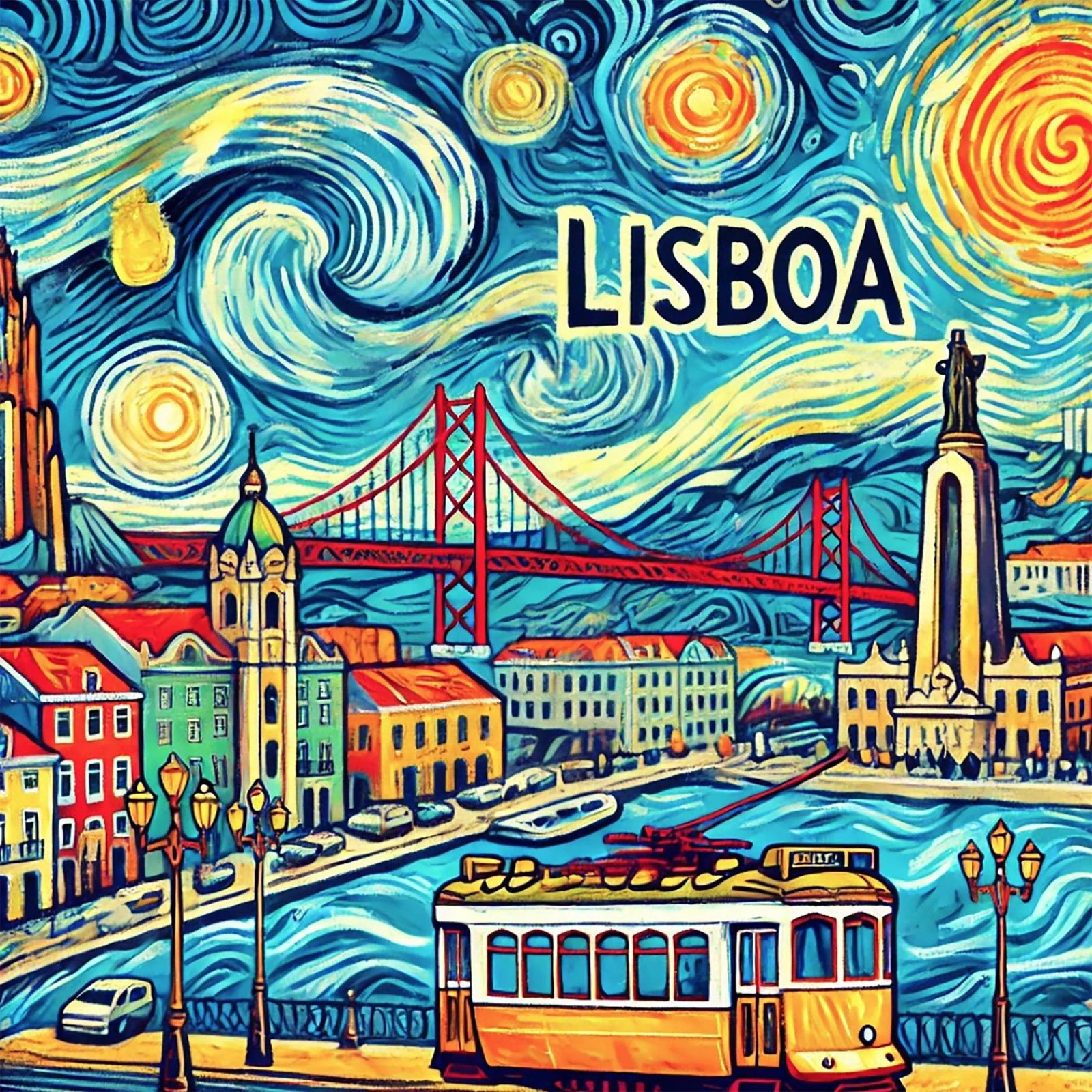 LISBOA Van Gogh Style, poster de Vintage Van Gogh