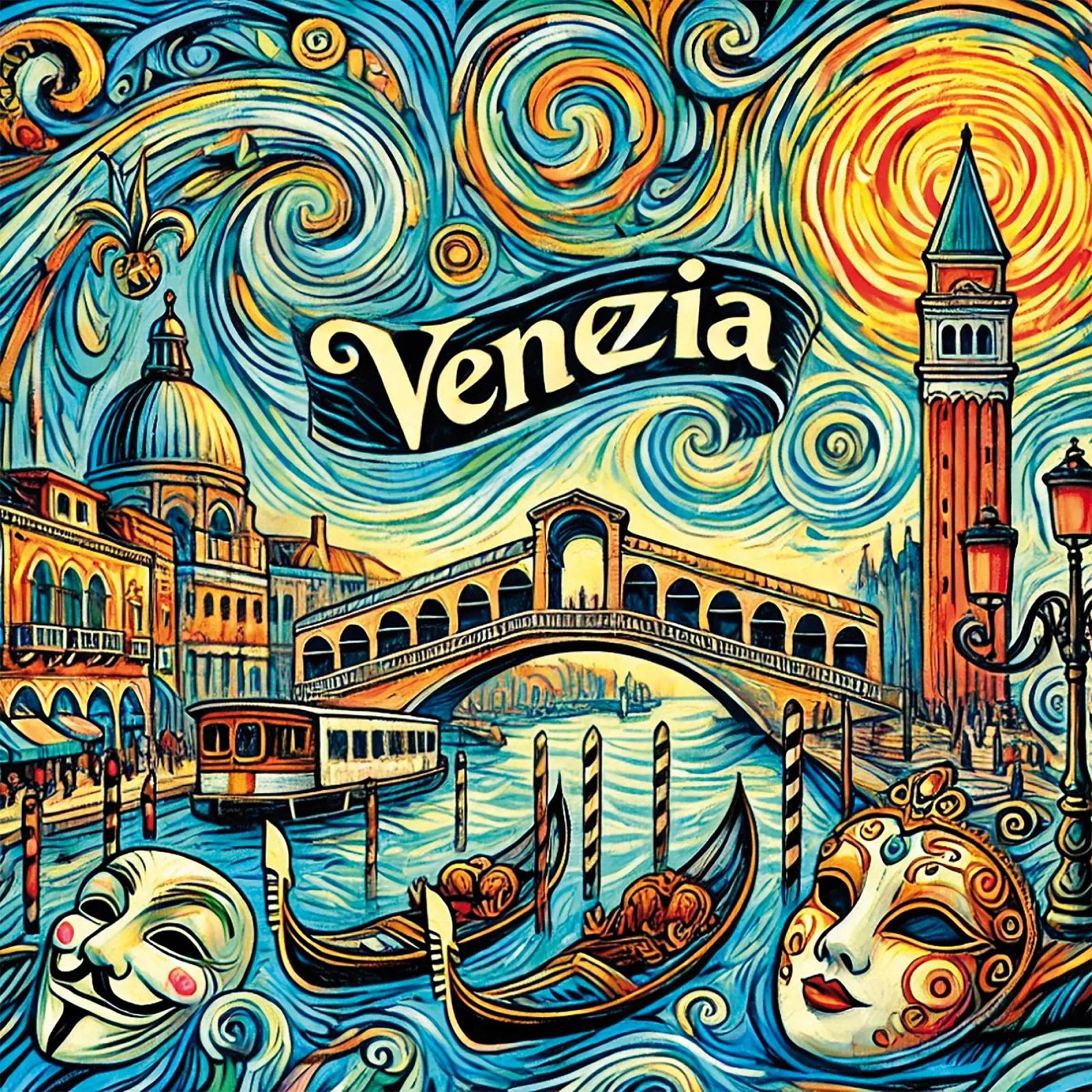 VENICE Van Gogh Style, Teil der Serie "Cities & Continent Poster von Vintage Van Gogh