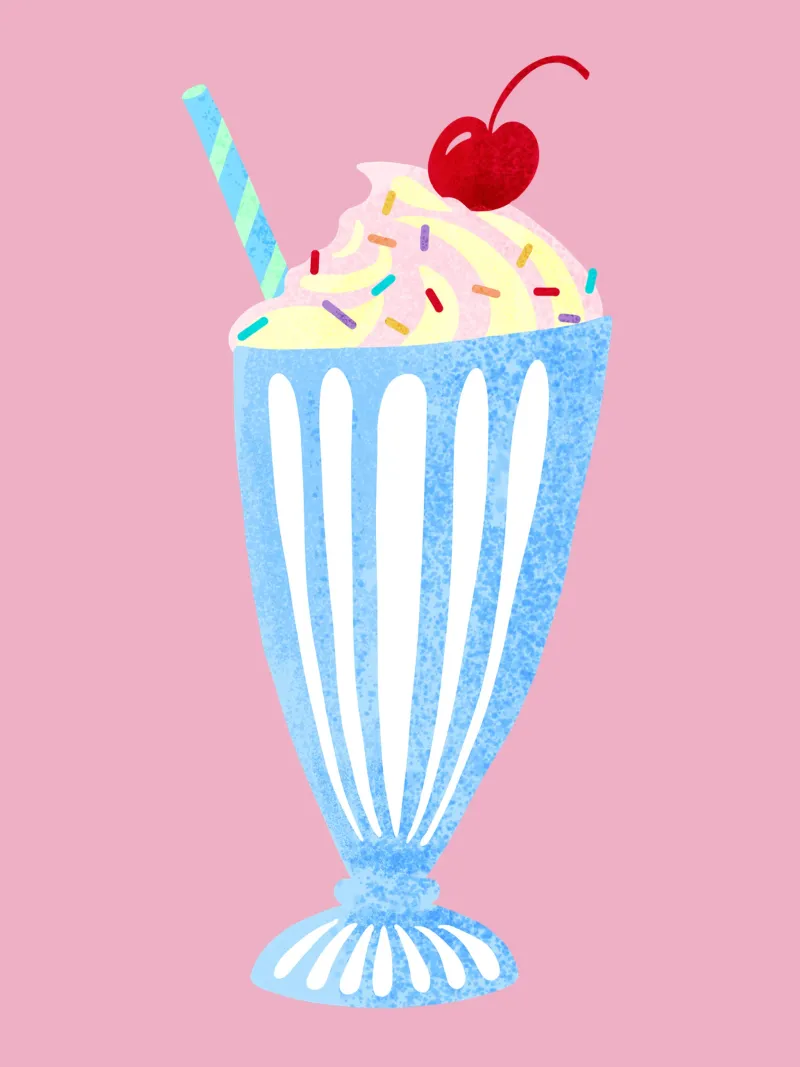 Design di libro per bambini vintage Milkshake pellicola backlit da DYDesign