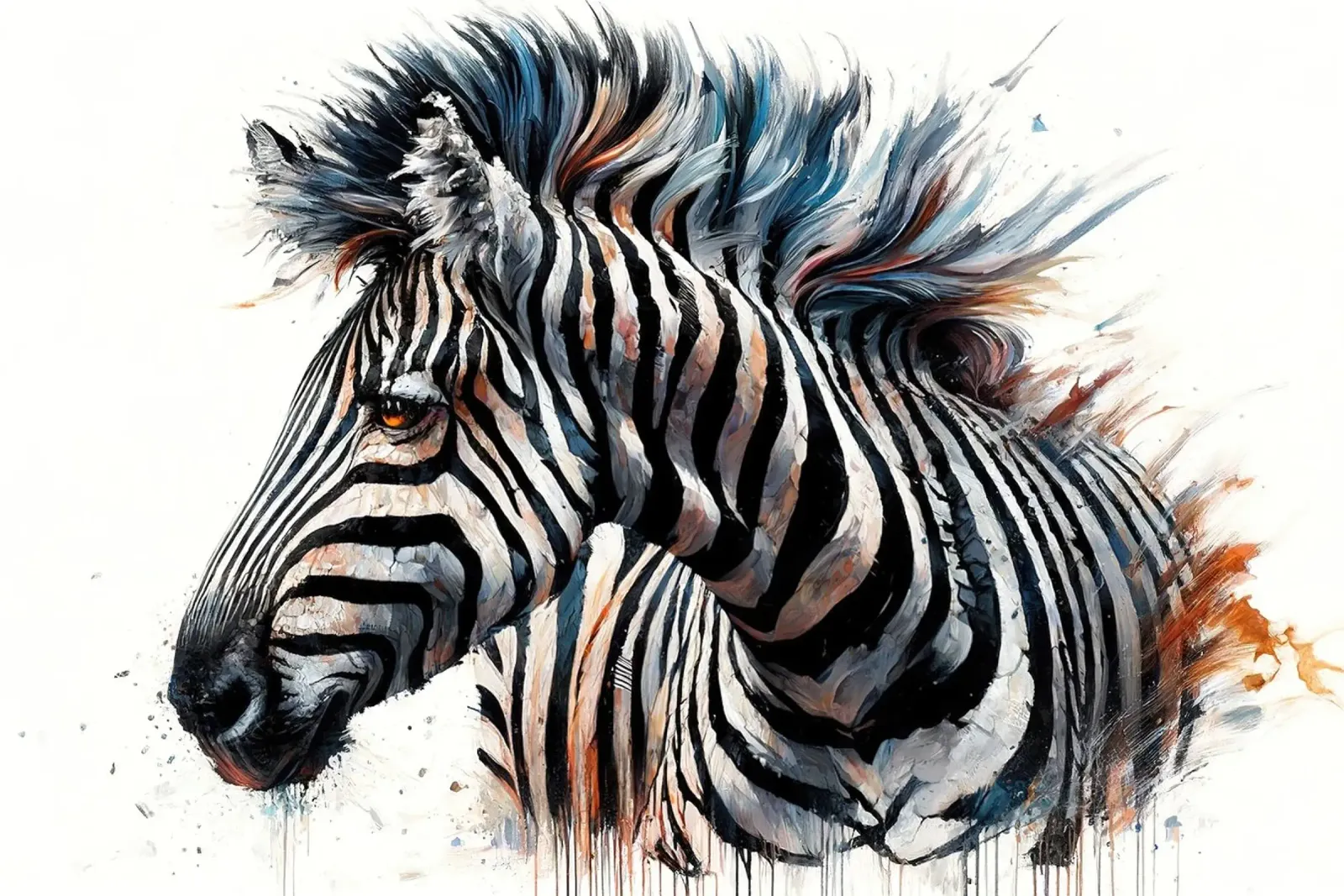 Ätherisches Zebra in einem Aquarelltraum Hahnemühle von Chromatic Fusion Studio
