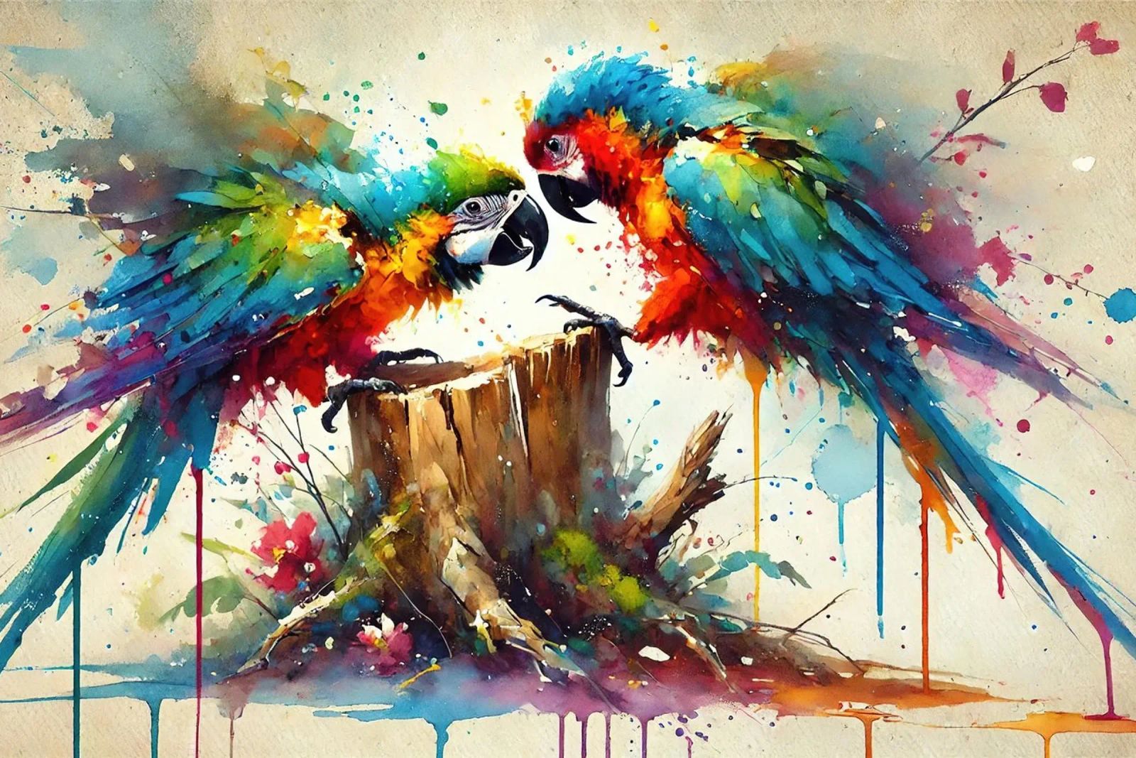 Oiseaux exotiques Fantaisie poster de Chromatic Fusion Studio