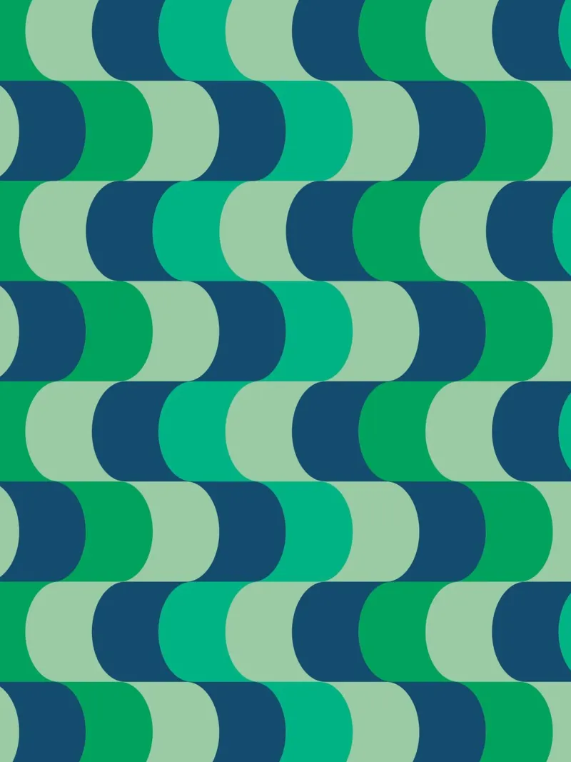 Retro Waves Grün & Blau Poster von Studio Vibe