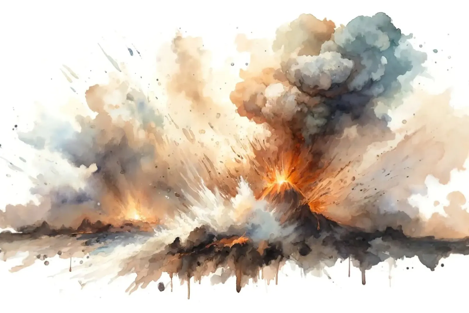 Fiery Volcano Eruption canvas by Chromatic Fusion Studio
