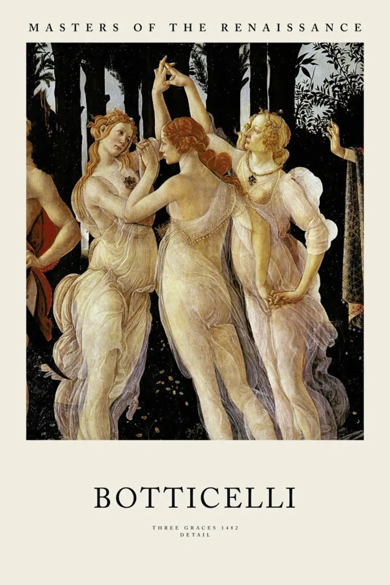 Botticelli - Three Graces pellicola backlit da Vintage by JUNIQE