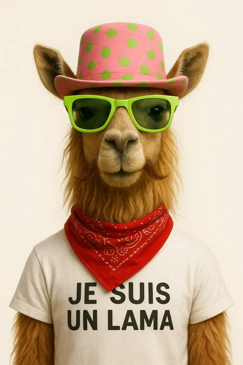 Stilvolles und selbstbewusstes Lama Leinwand von So Cute Land - Affiches et posters