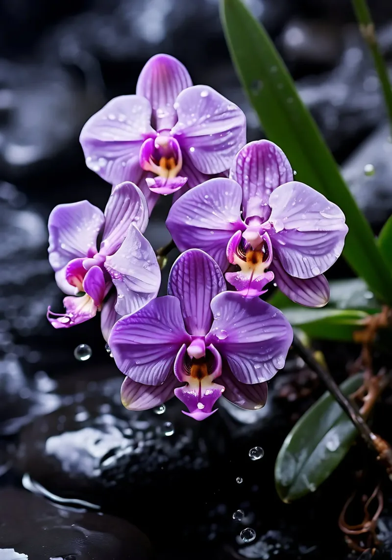 Orchidee con pietre_3 pellicola backlit da Farb- und Blütenzauber by LK
