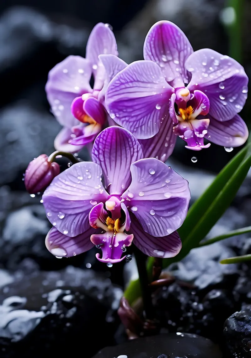 Orchidee con pietre_4 pellicola backlit da Farb- und Blütenzauber by LK