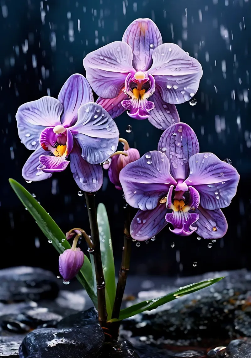 Orchidee con pietre_5 pellicola backlit da Farb- und Blütenzauber by LK