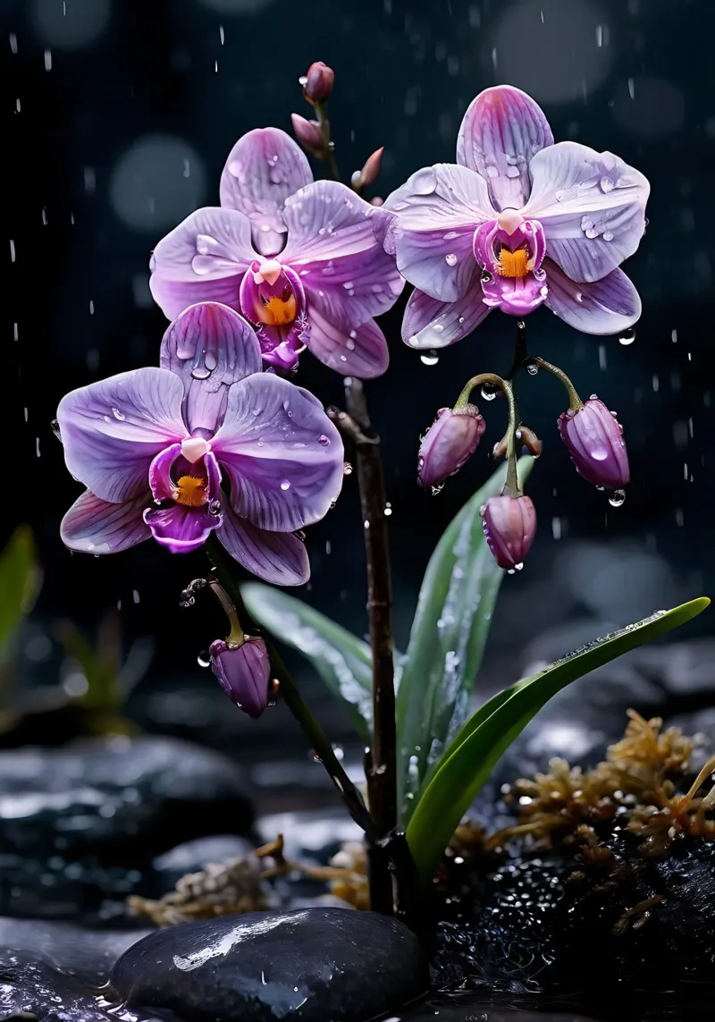 Orchidee con pietre_6 pellicola backlit da Farb- und Blütenzauber by LK