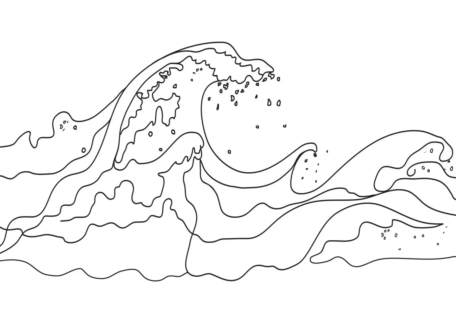 Minimal Line Art Ocean Waves carta hahnemühle da Nadjaa