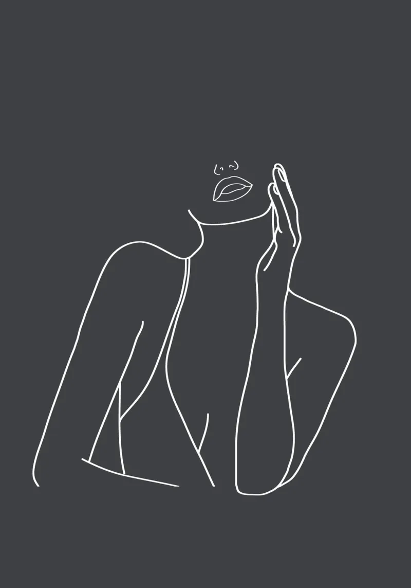 Minimal Line Art of a Woman pellicola backlit da Nadjaa