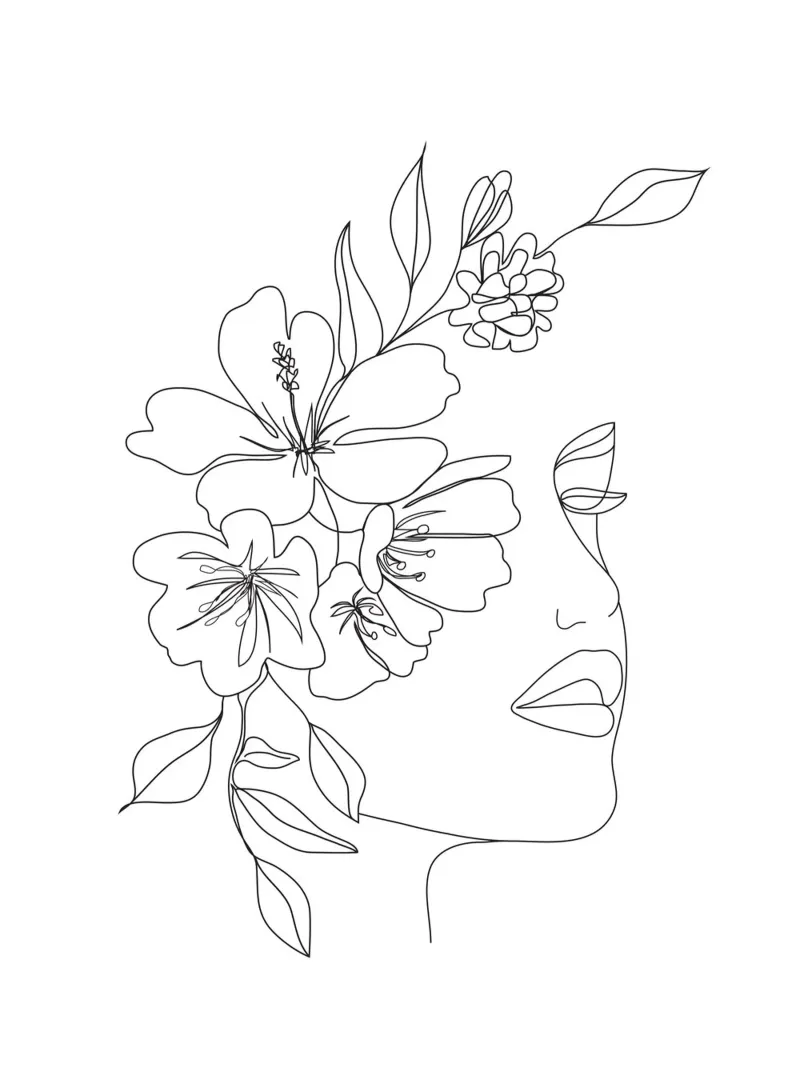 Minimal Line Art Woman Face II pellicola backlit da Nadjaa
