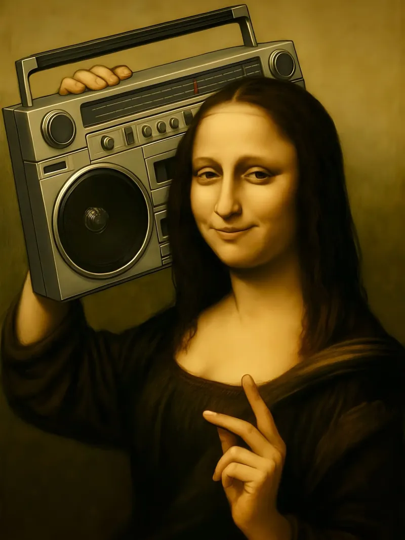 MONA LISA BOOMBOX pellicola backlit da ARTOMATIC