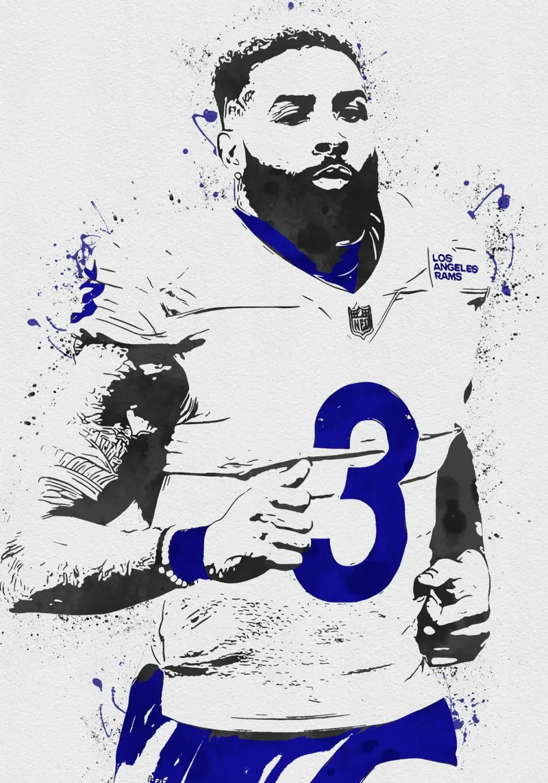 Odell Beckham Jr poster con telaio in alluminio da tenten