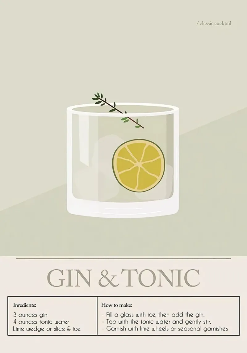 Cocktail di Gin e Tonic pellicola backlit da Mildred Store