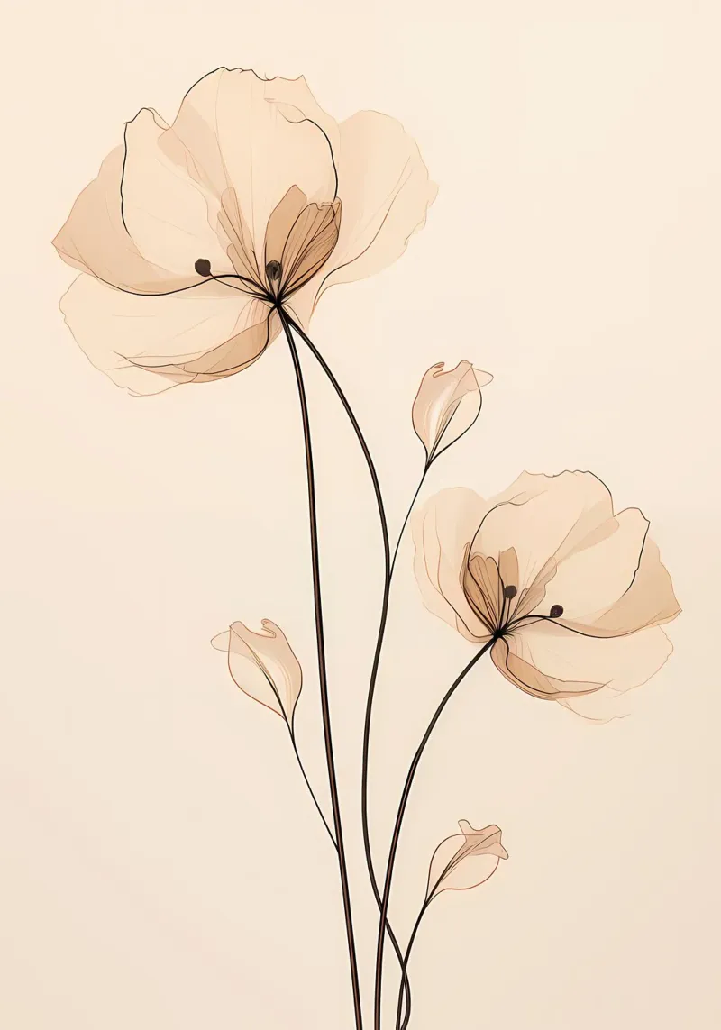 flores naturaleza botánica pétalos tallos amapolas florales metacrilato de Ashish Kashyap