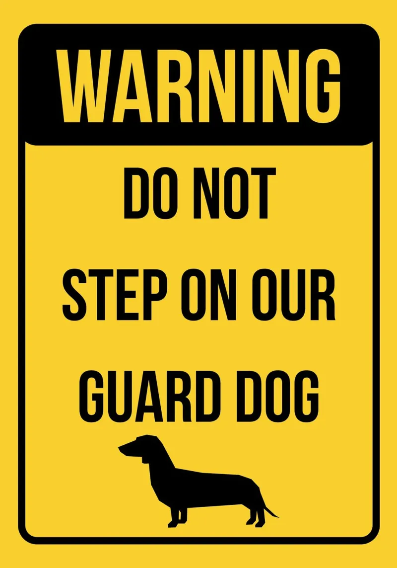 Don't step on our guard dog poster con telaio in alluminio da ramosashop