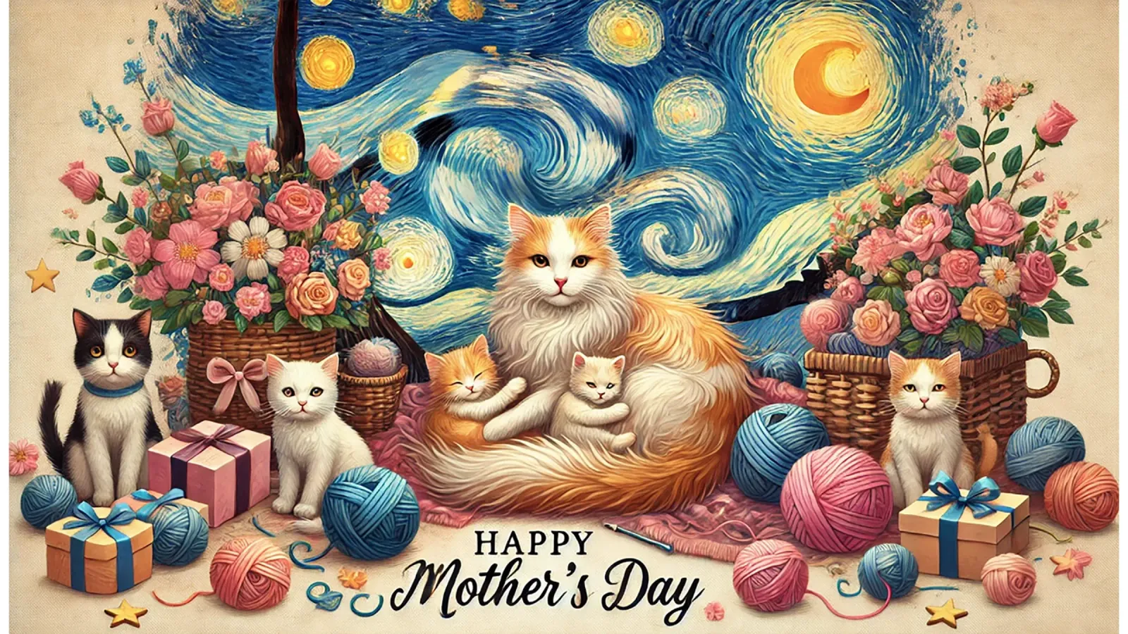 Happy Mother´s Day Kitty Cat Edition pellicola backlit da Vintage Van Gogh