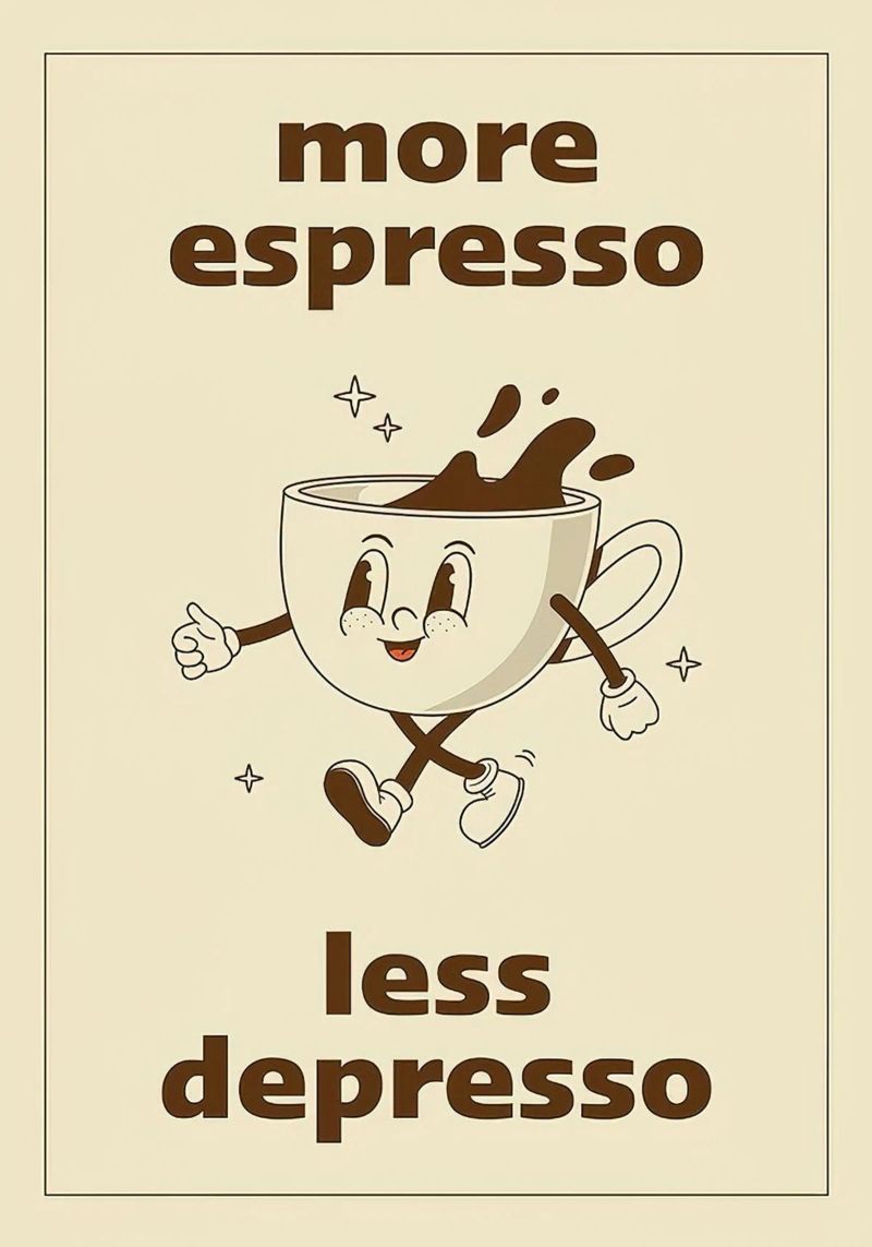 More Espresso Less Depresso pellicola backlit da Mildred Store
