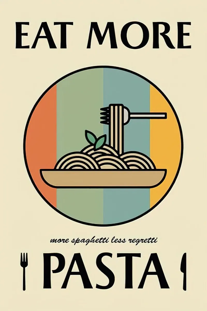 Eet meer pasta canvas van Mildred Store