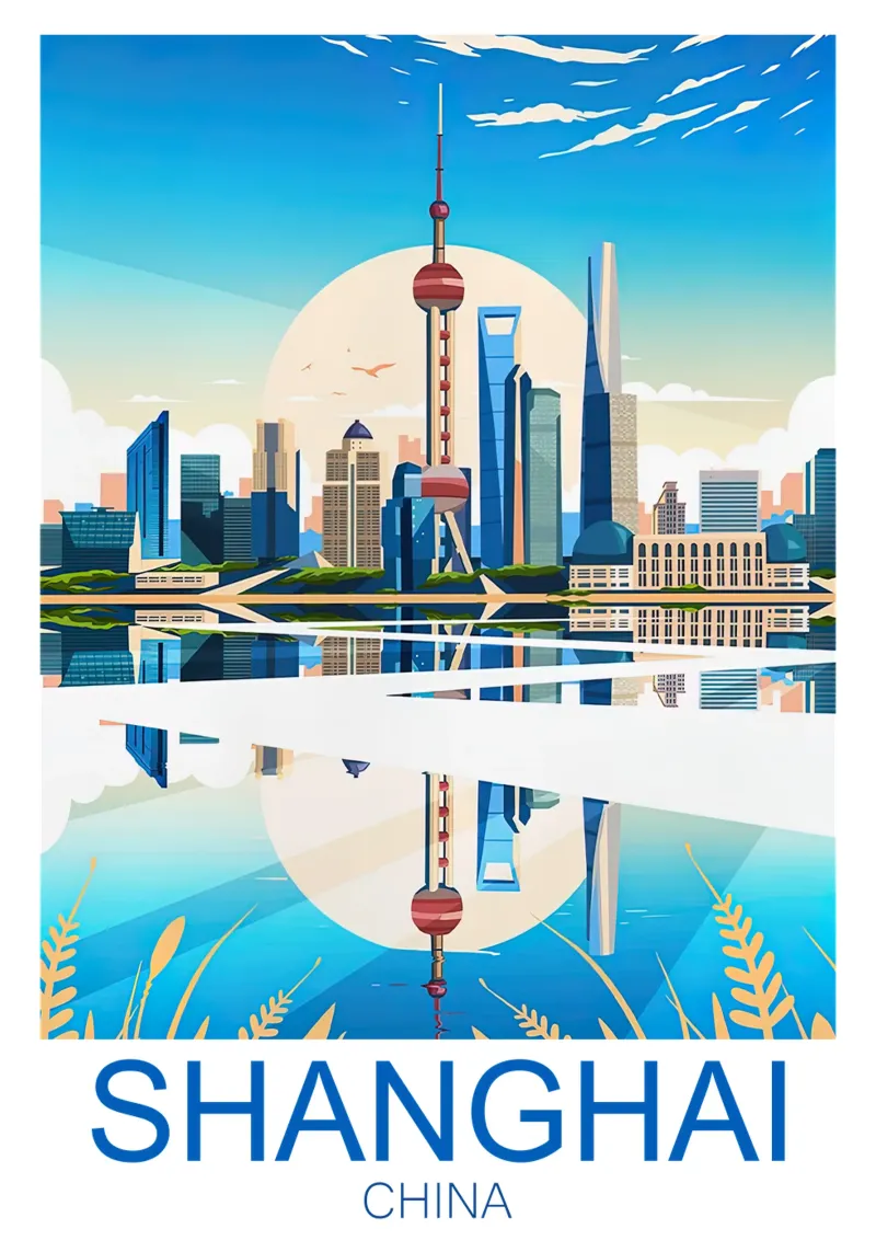 Stampa di viaggio su Shanghai - Cina pellicola backlit da Liliestudio