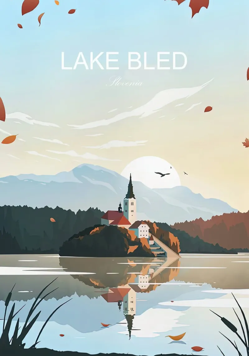 Slovenia, Lago di Bled poster da Liliestudio