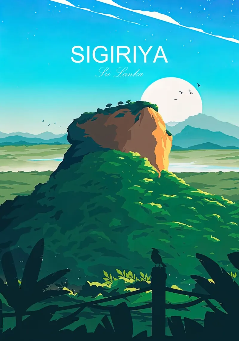 Poster dello Sri Lanka, Sigiriya poster con telaio in plastica da Liliestudio