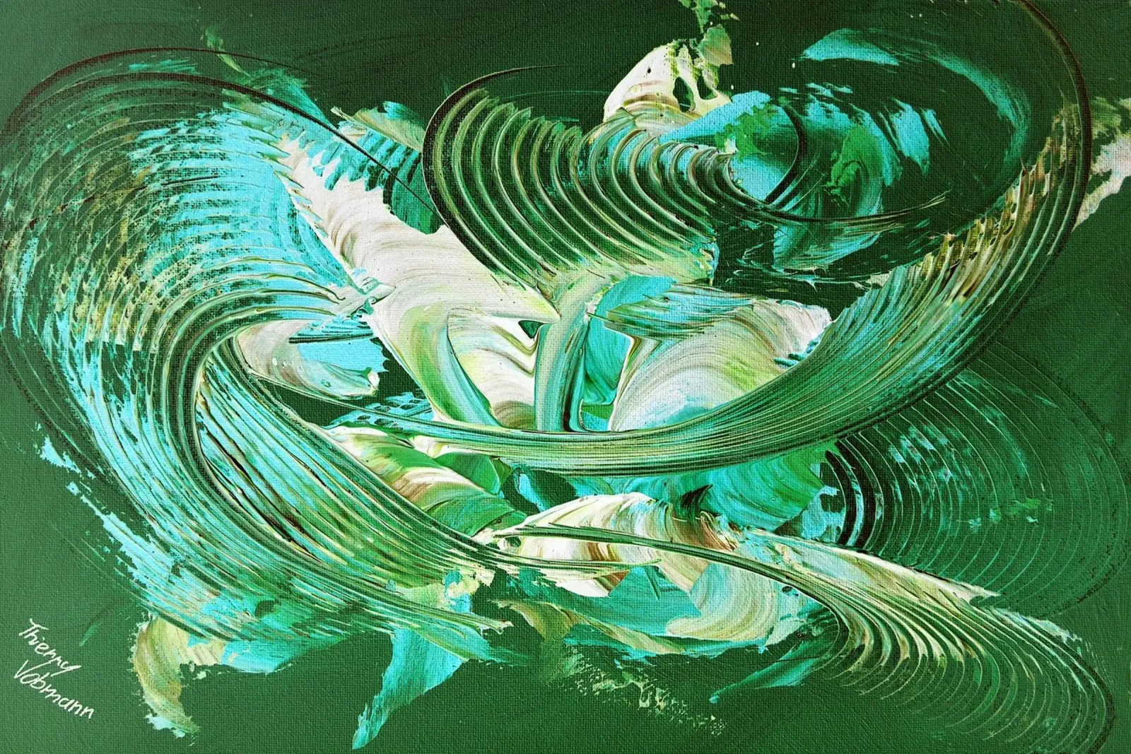 IDEAL GIFT 39 invers poster con telaio in alluminio da Thierry Vobmann Abstract painting
