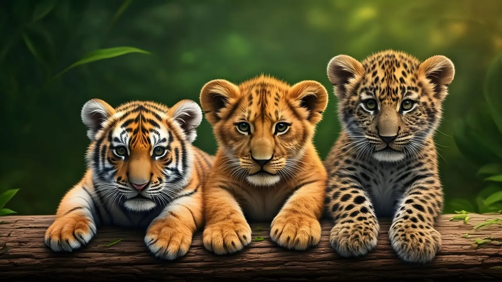 Teneri cuccioli di tigre, leone e leopardo pellicola backlit da Wild Beauty